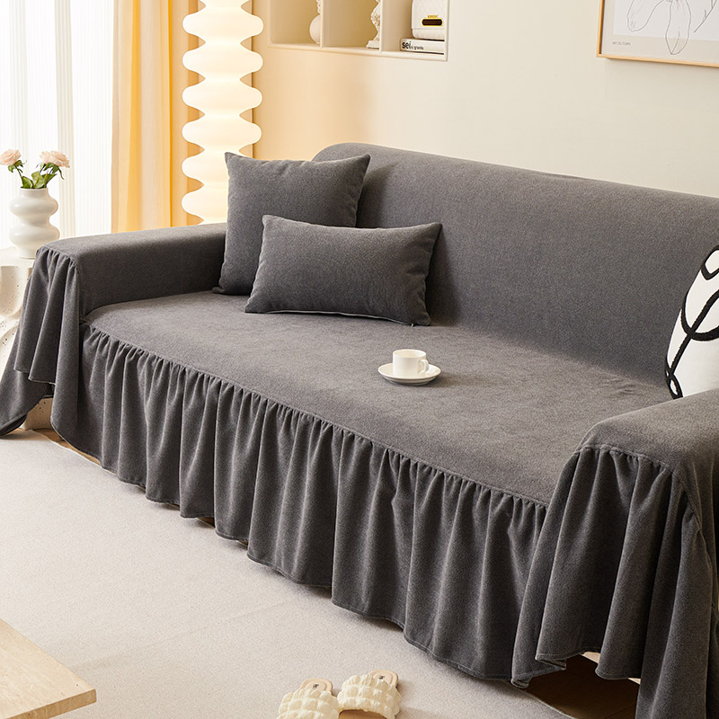 ソファーカバー フリル付き上品マルチカバー三人掛け用