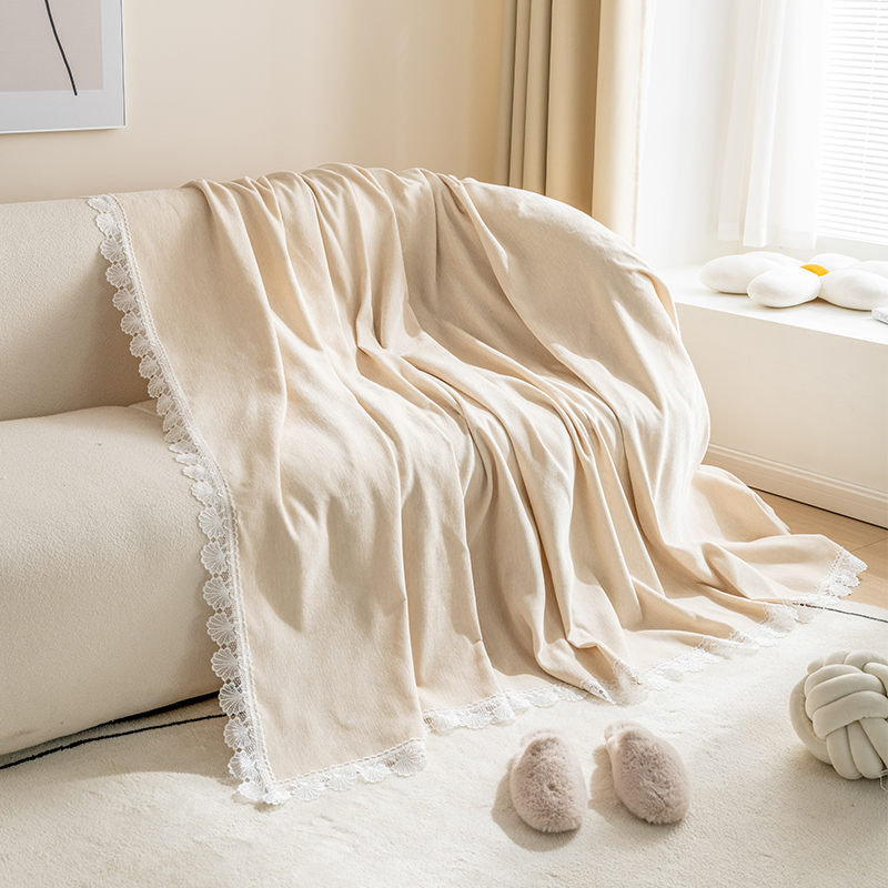 ソファーカバー 北欧風レース装飾付きマルチカバー