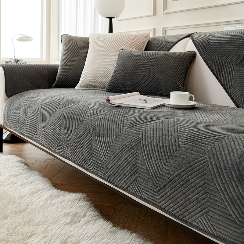 ソファーカバー 幾何学模様キルティング上質ソファーカバー