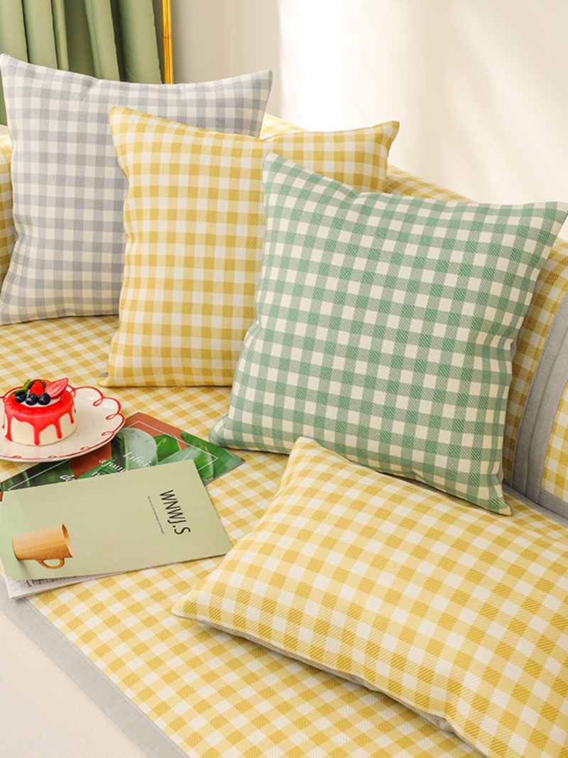 ソファーカバー 北欧風ギンガムチェック柄2人掛けソファーカバー