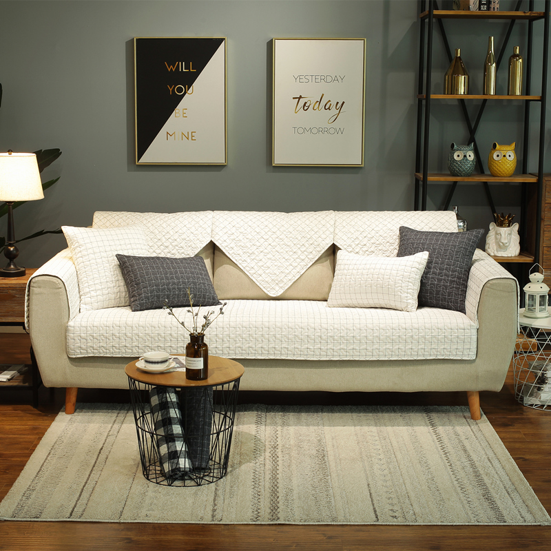 ソファーカバー 格子柄デザイン座面保護ソファーカバー