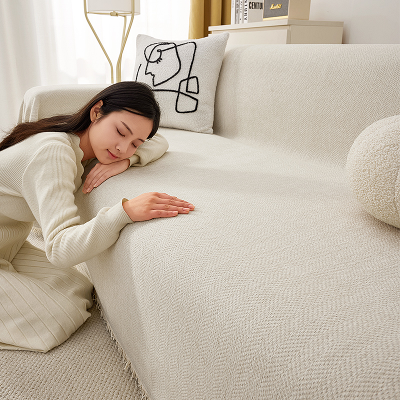 ソファーカバー 北欧風フリンジ付きマルチカバー