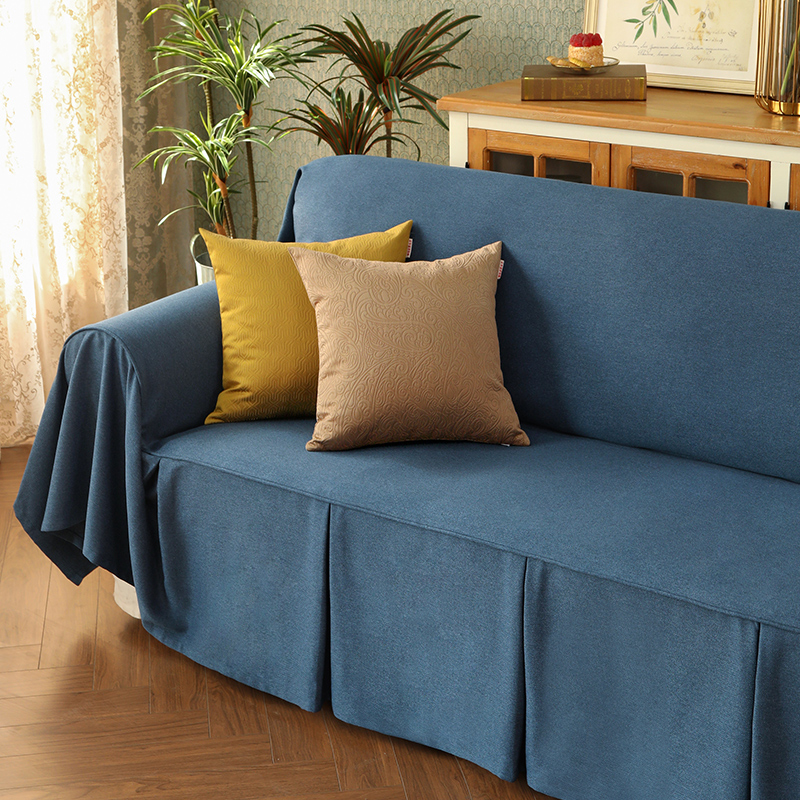 ソファーカバー エレガント裾フリル付き2人掛けソファーカバー