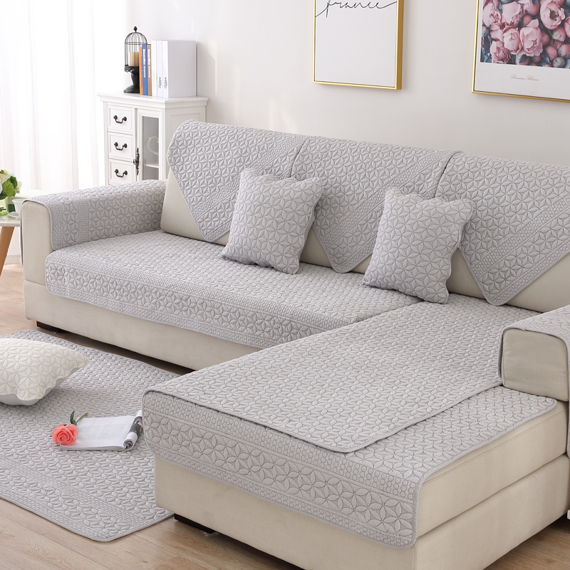ソファーカバー 幾何学模様キルティング三人掛けソファーカバー