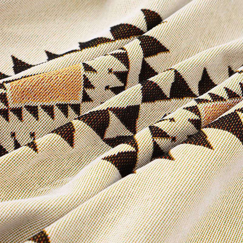 ソファーカバー 幾何学模様フリンジ付きソファーカバー一人掛け用