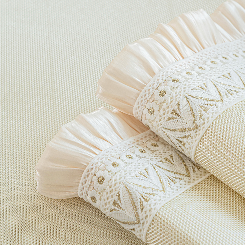 ソファーカバー 刺繍レース装飾フリル付きソファーカバー