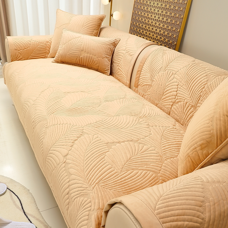 ソファーカバー 立体羽根模様キルティング伸縮ソファーカバー