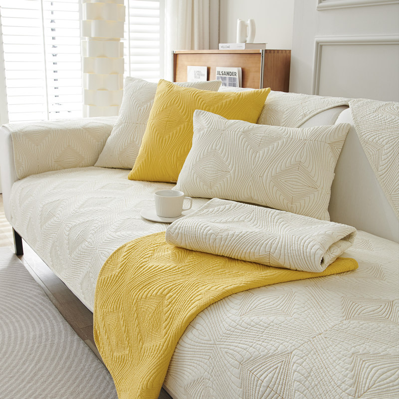 ソファーカバー 幾何学模様立体織りソファーカバー二人掛け用