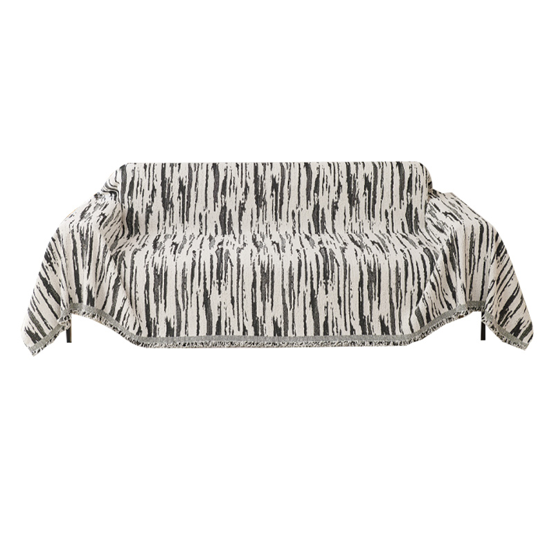 ソファーカバー 双面使用可能筆書き風ストライプソファーカバー