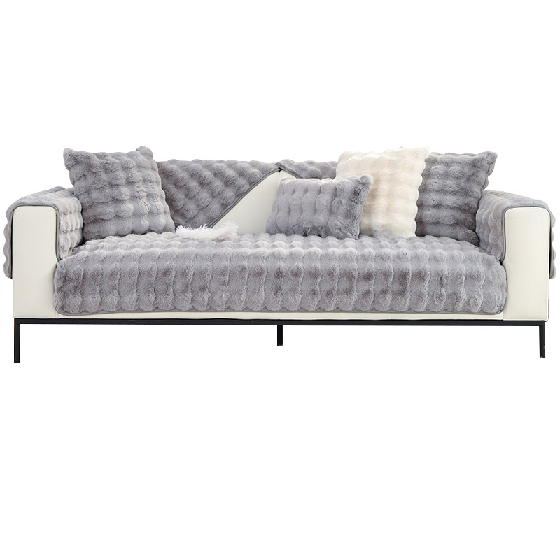 ソファーカバー ふわふわ毛足の長いファー素材ソファーカバー