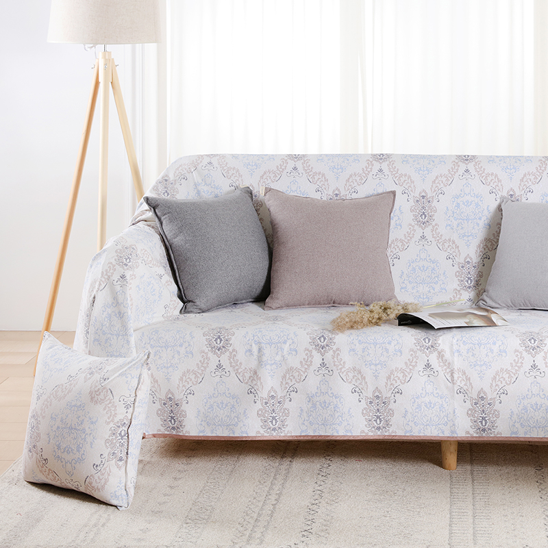 ソファーカバー 優雅なダマスク柄マルチカバー2人掛け用