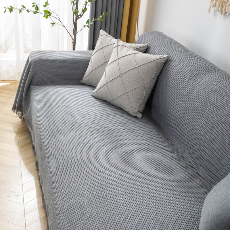 ソファーカバー 北欧風織り模様マルチカバー二人掛け用