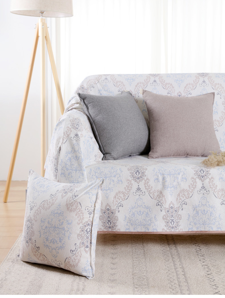 ソファーカバー 優雅なダマスク柄マルチカバー2人掛け用