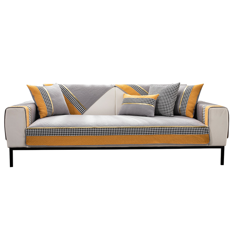ソファーカバー 千鳥格子模様のモダンスタイルソファーカバー