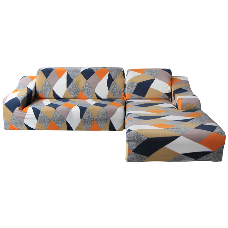 ソファーカバー 幾何学模様伸縮フィット三人掛けソファーカバー