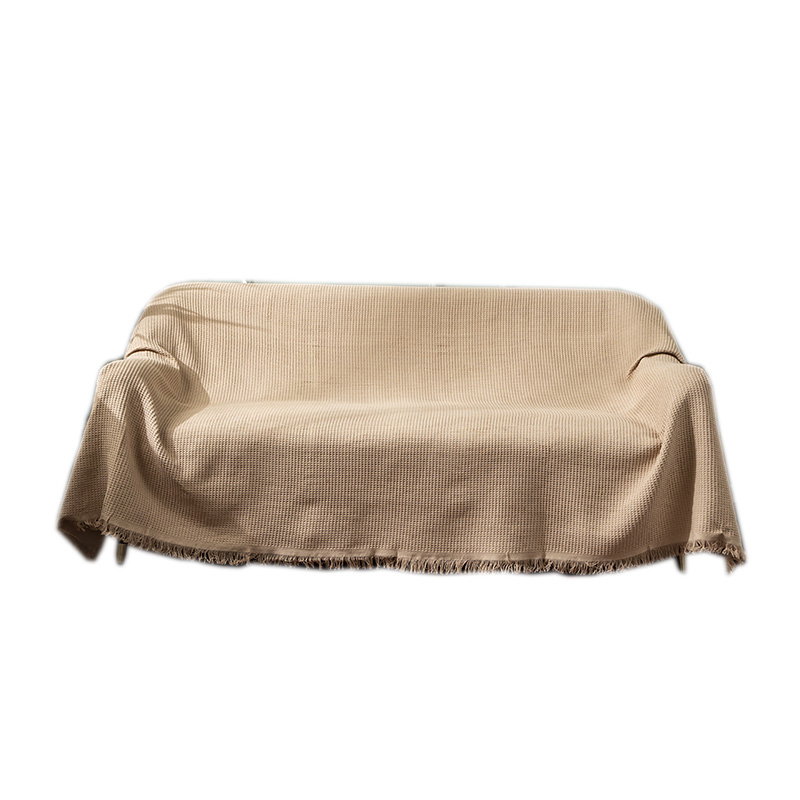 ソファーカバー ワッフル織り房飾り付きマルチカバー