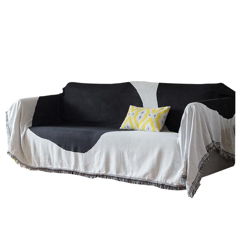 ソファーカバー フリンジ付きマルチカバー幾何学模様
