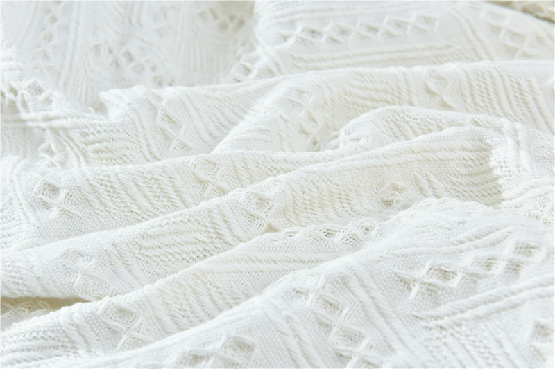 ソファーカバー 幾何学模様織り房飾り付きマルチカバー