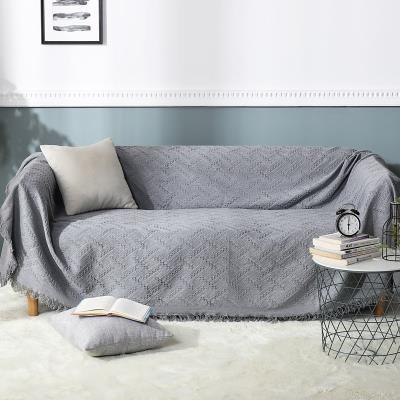 ソファーカバー 北欧風フリンジ付きマルチカバー二人掛け用