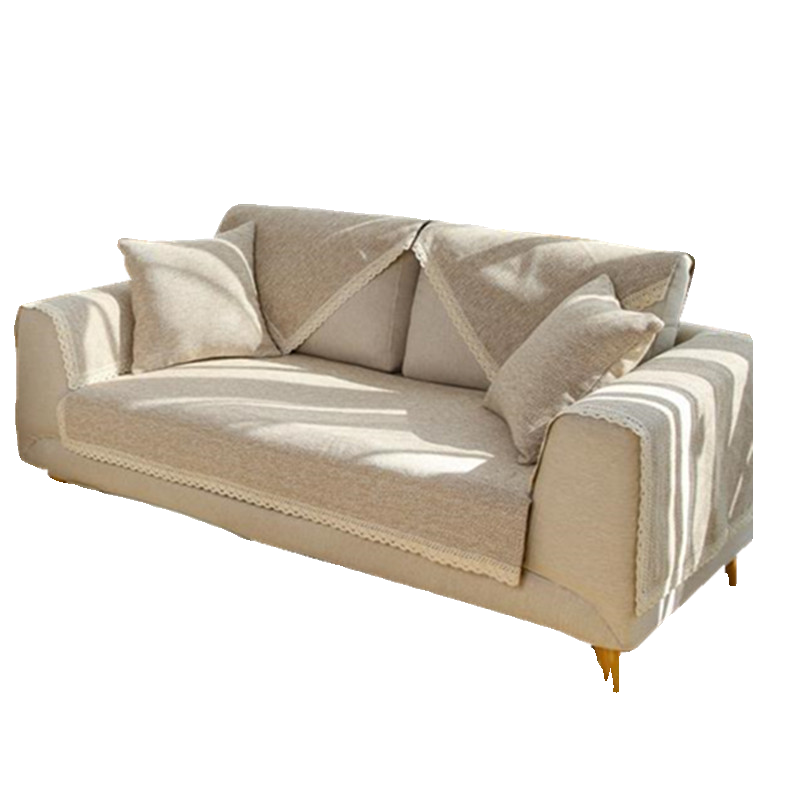 ソファーカバー 上品レース縁取りソファーカバー2人掛け用