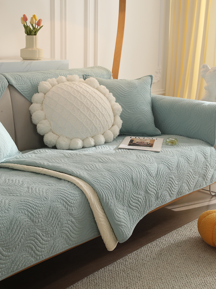 ソファーカバー 波模様キルティング加工二人掛け専用保護カバー