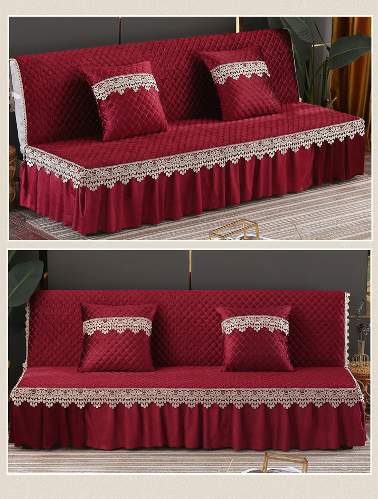 ソファーカバー 高級刺繍レース付きキルティングソファーカバー