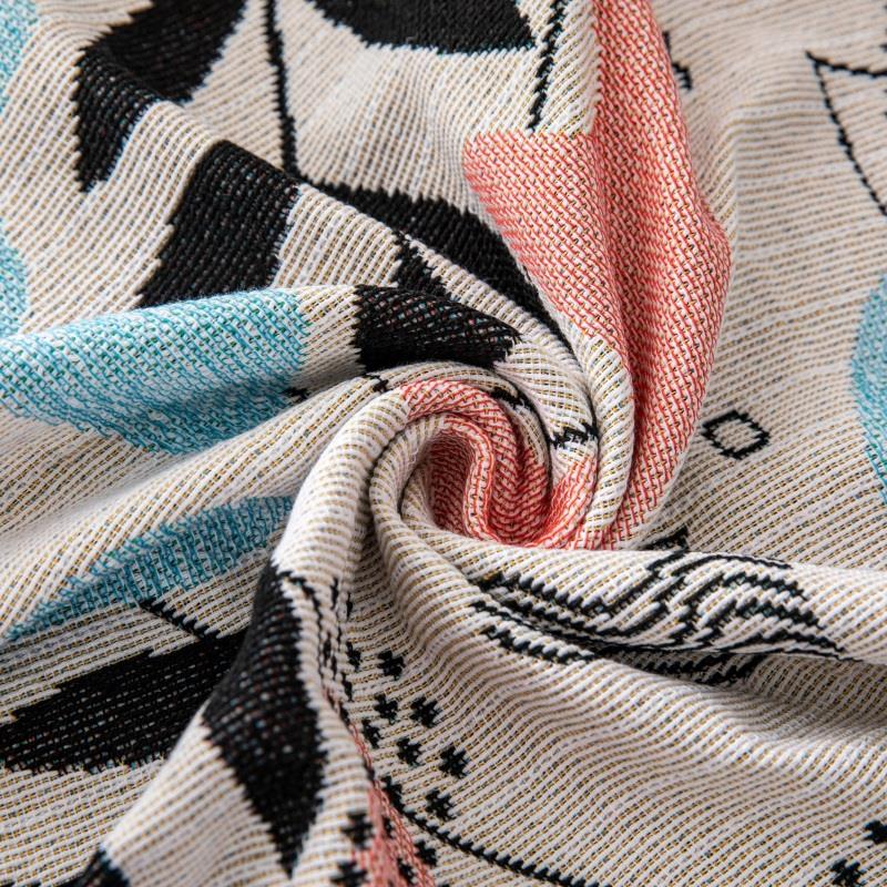 ソファーカバー 植物柄マルチカバー房付き織物ソファーカバー