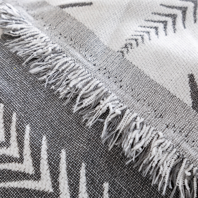 ソファーカバー 北欧風羽根模様伸縮フィット二人掛けソファーカバー