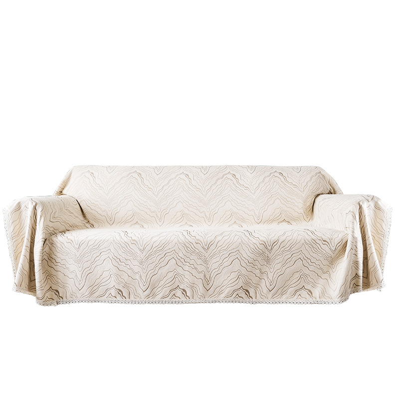 ソファーカバー 波模様レース付きマルチカバー