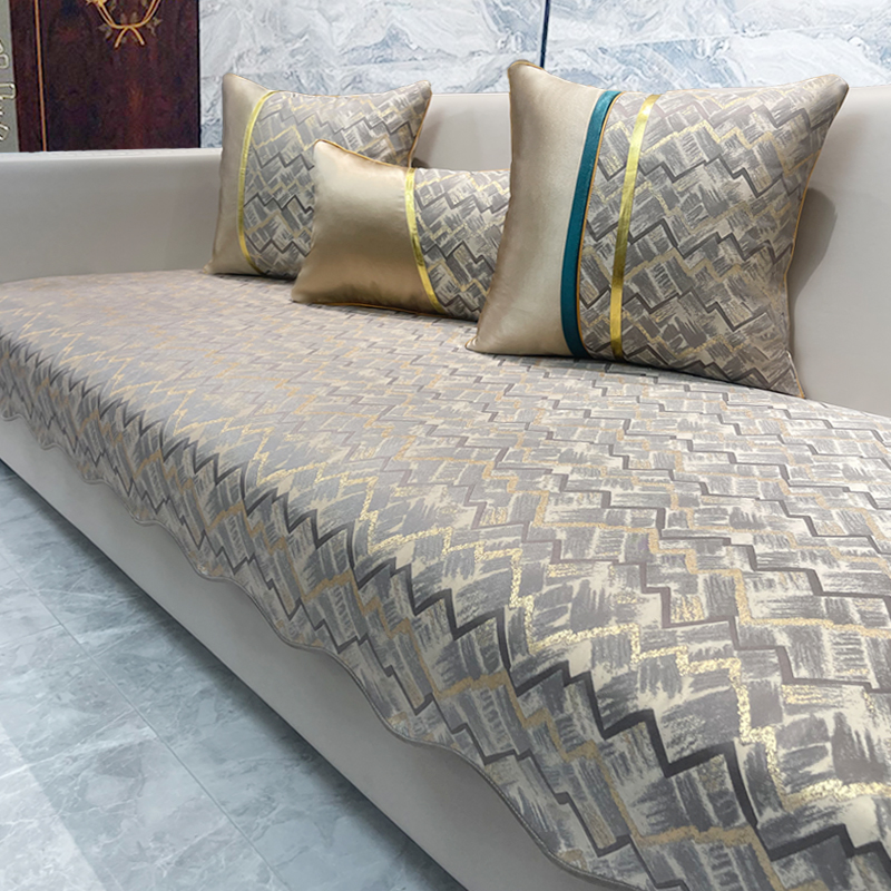 ソファーカバー 幾何学模様高級織りソファーカバー二人掛け用