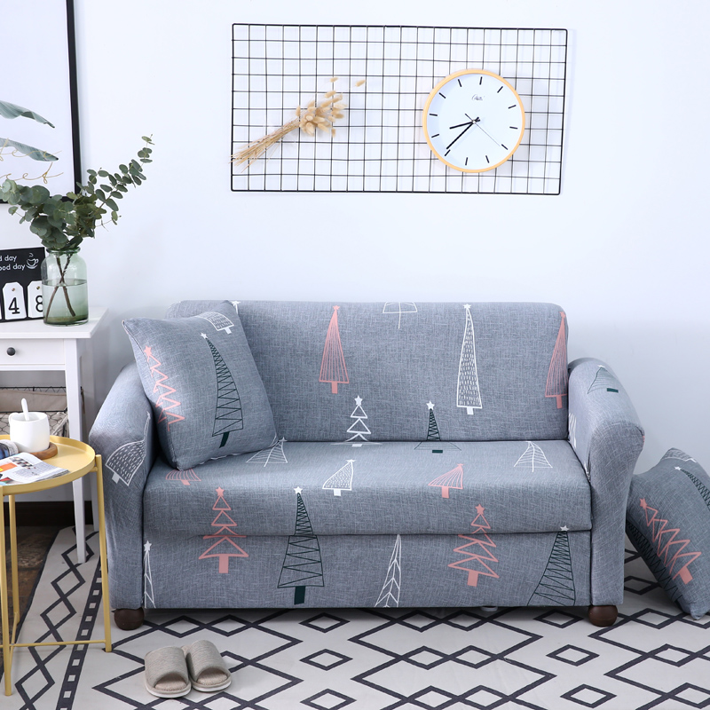 ソファーカバー 花鳥風月柄 伸縮自在フィット式 2人掛けソファーカバー