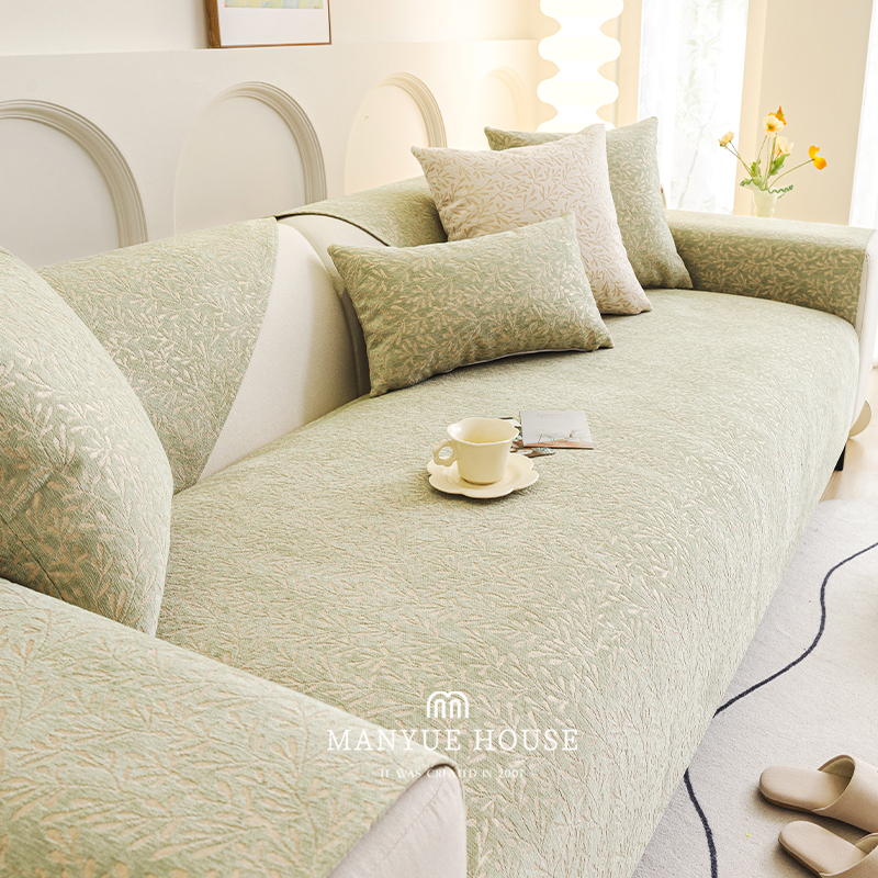 ソファーカバー 上品な織り柄デザイン二人掛け用ソファーカバー