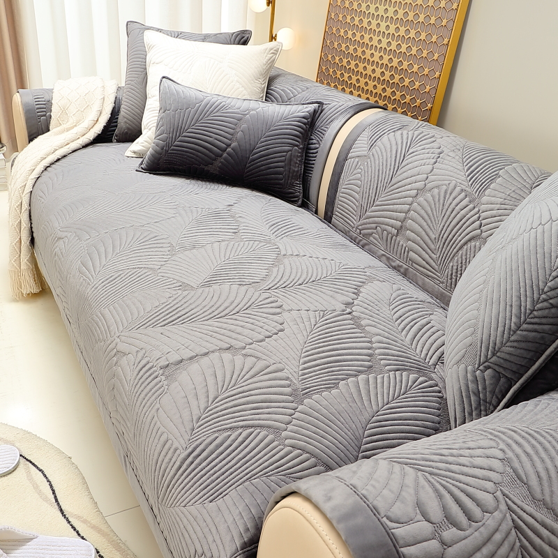 ソファーカバー 立体羽根模様キルティング伸縮ソファーカバー