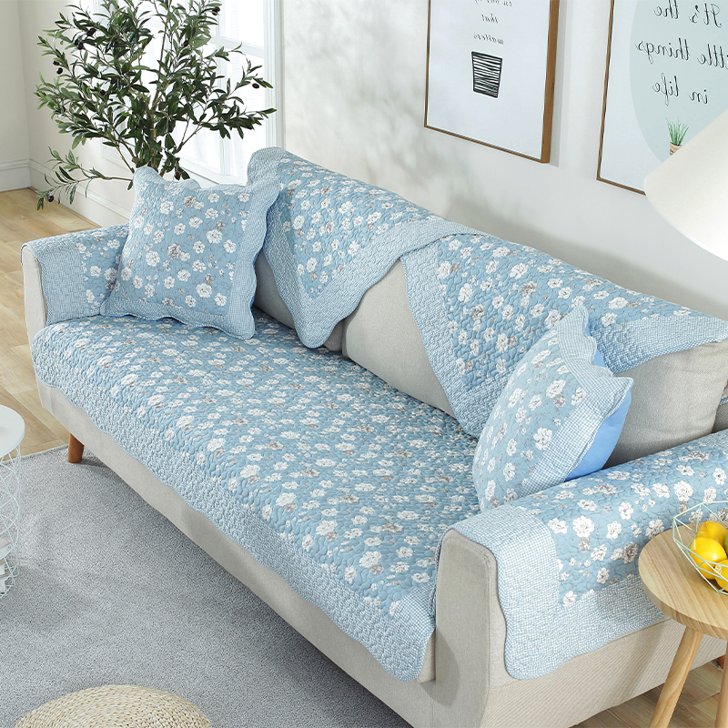 ソファーカバー 花柄プリント四季通用綿沙発敷きマット2人掛け用