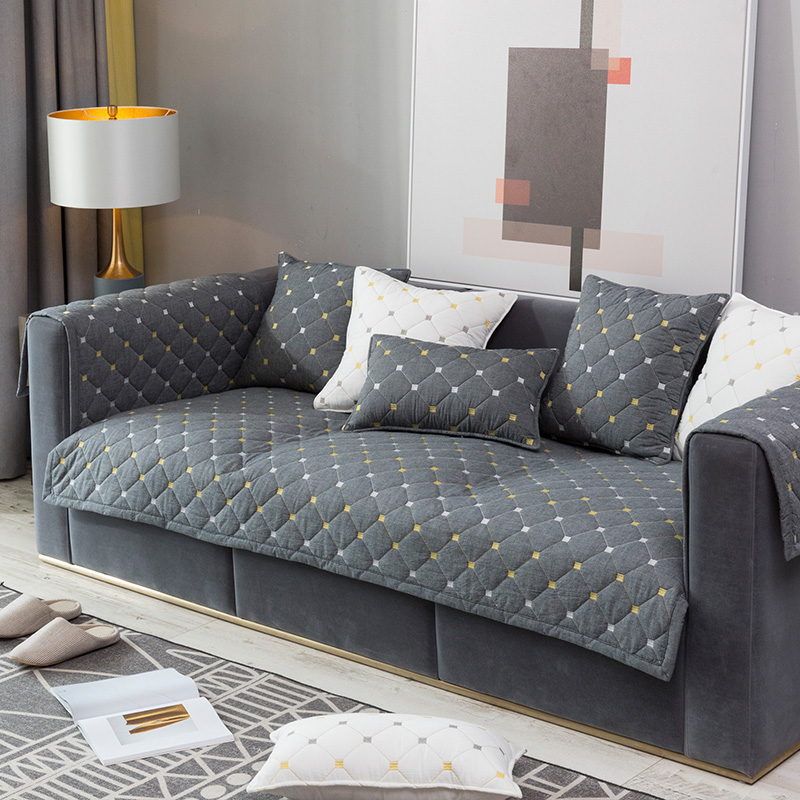 ソファーカバー 幾何学模様キルティングソファーカバー