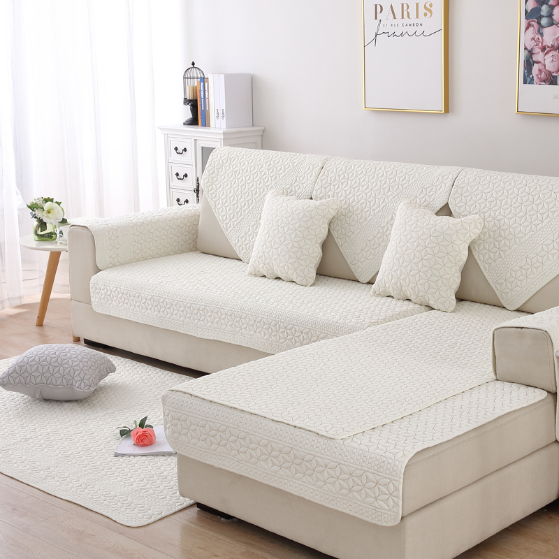 ソファーカバー 幾何学模様キルティング三人掛けソファーカバー