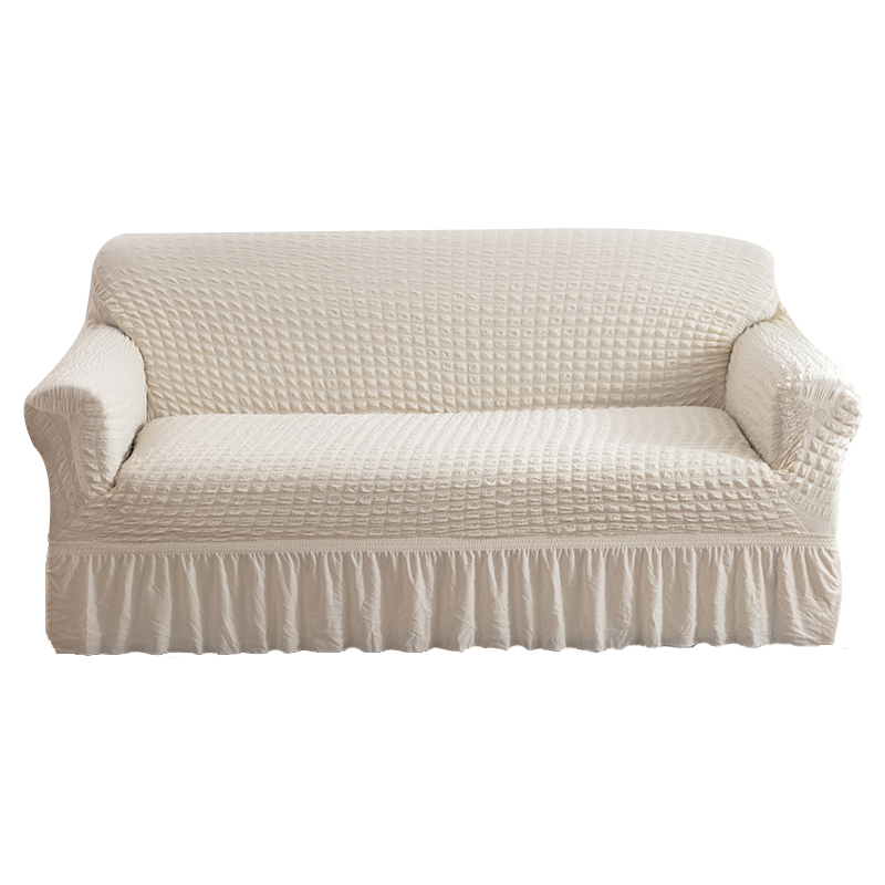 ソファーカバー 泡立ち織り模様フリル付きソファーカバー