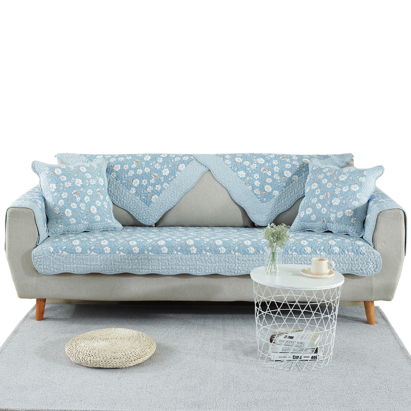 ソファーカバー 花柄プリント四季通用綿沙発敷きマット2人掛け用