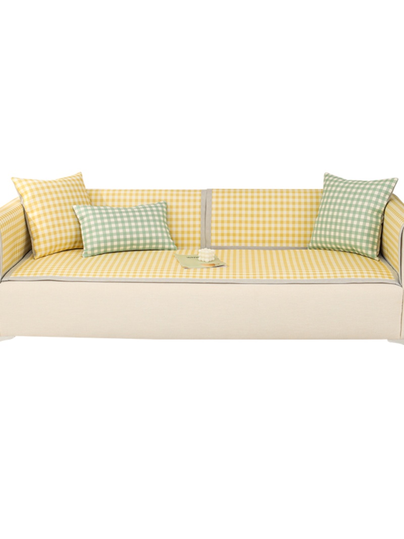 ソファーカバー 北欧風ギンガムチェック柄2人掛けソファーカバー