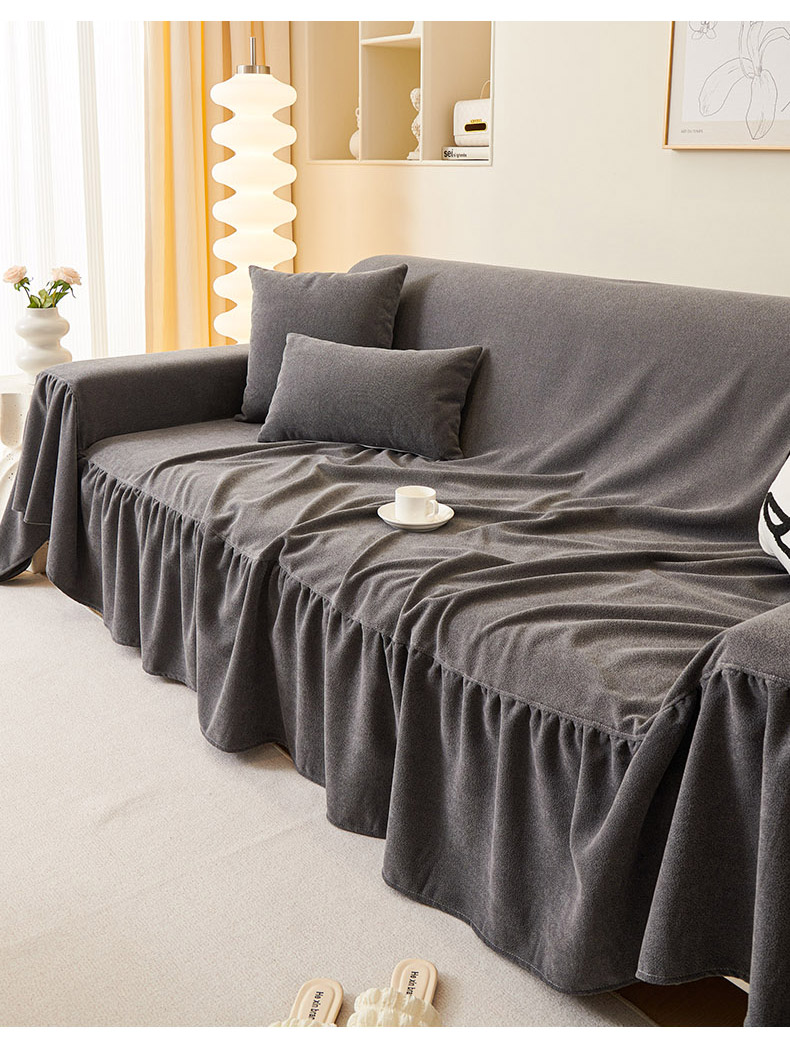 ソファーカバー フリル付き上品マルチカバー三人掛け用