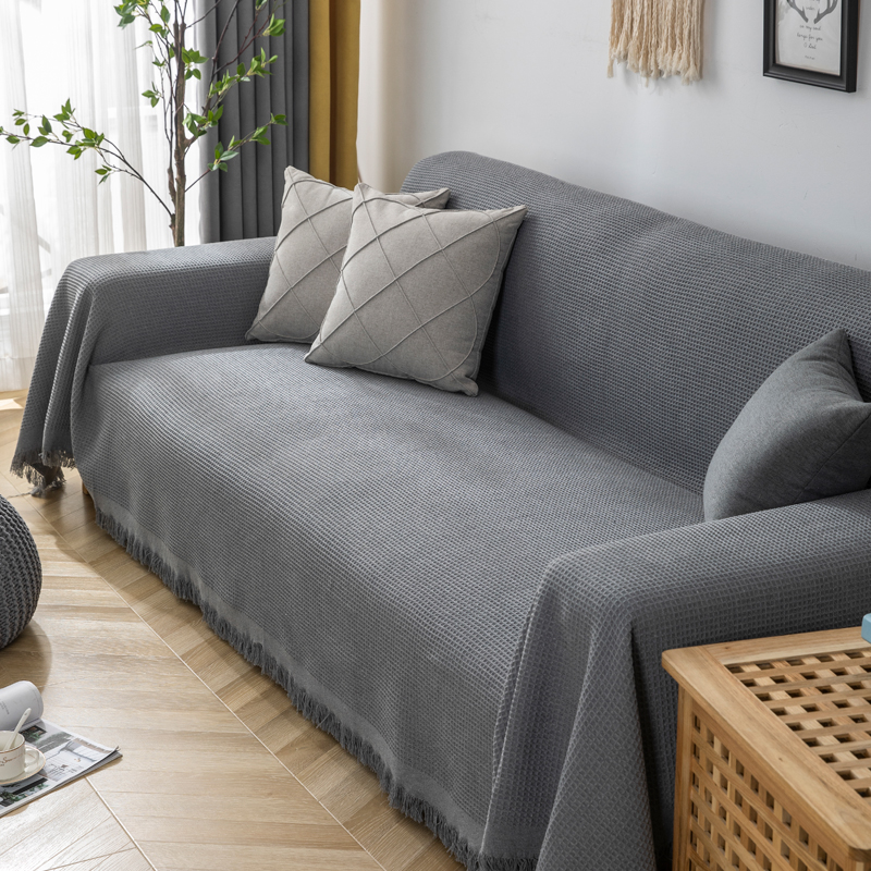 ソファーカバー 北欧風織り模様マルチカバー二人掛け用