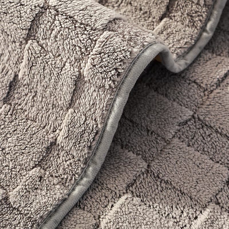 ソファーカバー 格子模様編み込み風二人掛けソファーカバー