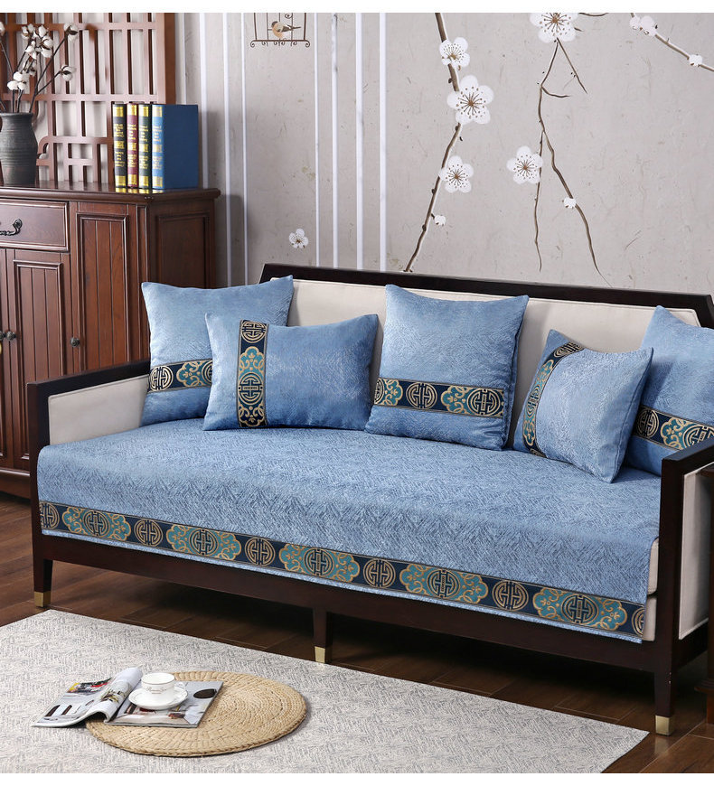 ソファーカバー 東洋風古典文様織り込み高級ソファーカバー