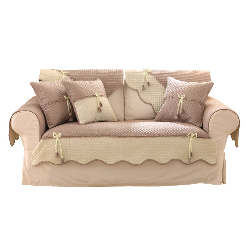 ソファーカバー キルティング素材リボン付き上品ソファーカバー