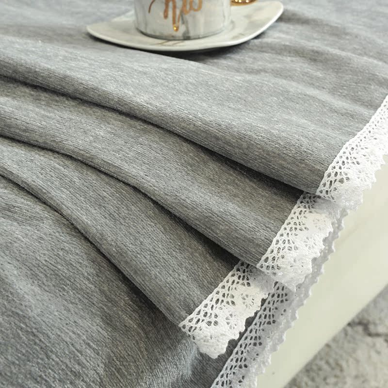 ソファーカバー レース縁取り伸縮フィット三人掛けソファーカバー