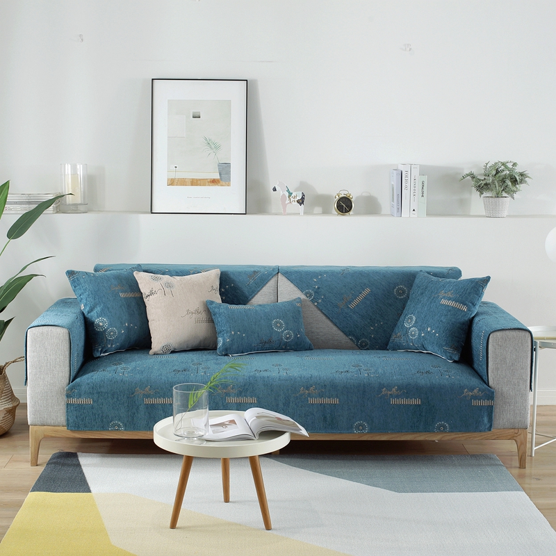 ソファーカバー 幾何学模様とサークル柄の上質ソファーカバー