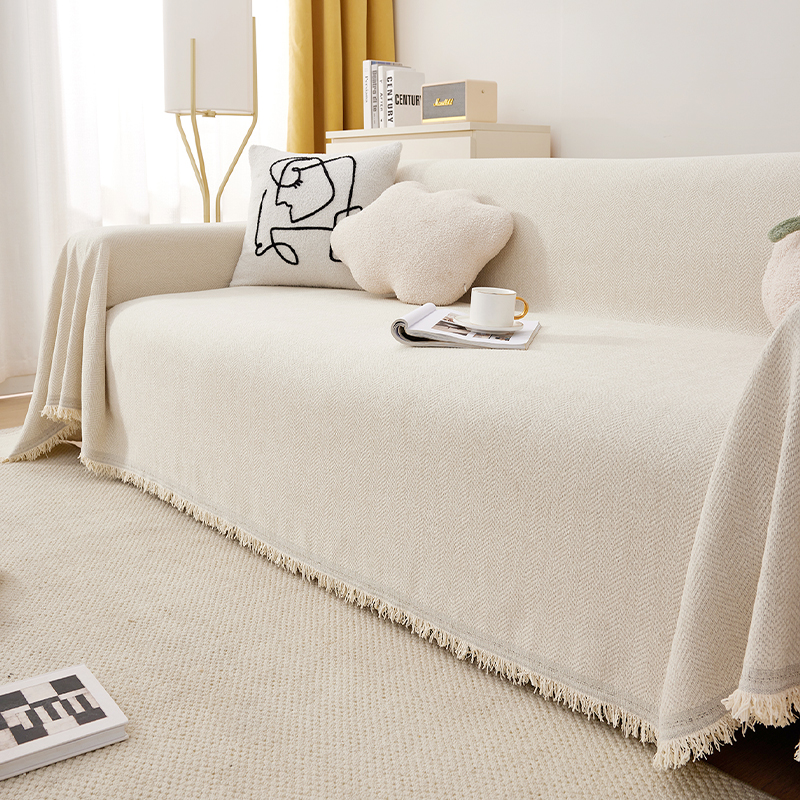 ソファーカバー 北欧風フリンジ付きマルチカバー
