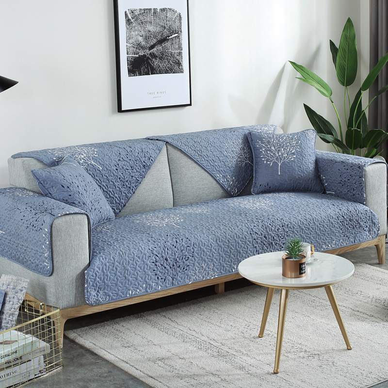 ソファーカバー 木の葉柄キルティング高級感ソファーカバー