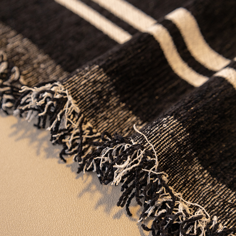 ソファーカバー 抽象アート柄フリンジ付きソファーカバー