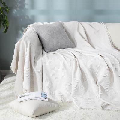 ソファーカバー 北欧風フリンジ付きマルチカバー二人掛け用